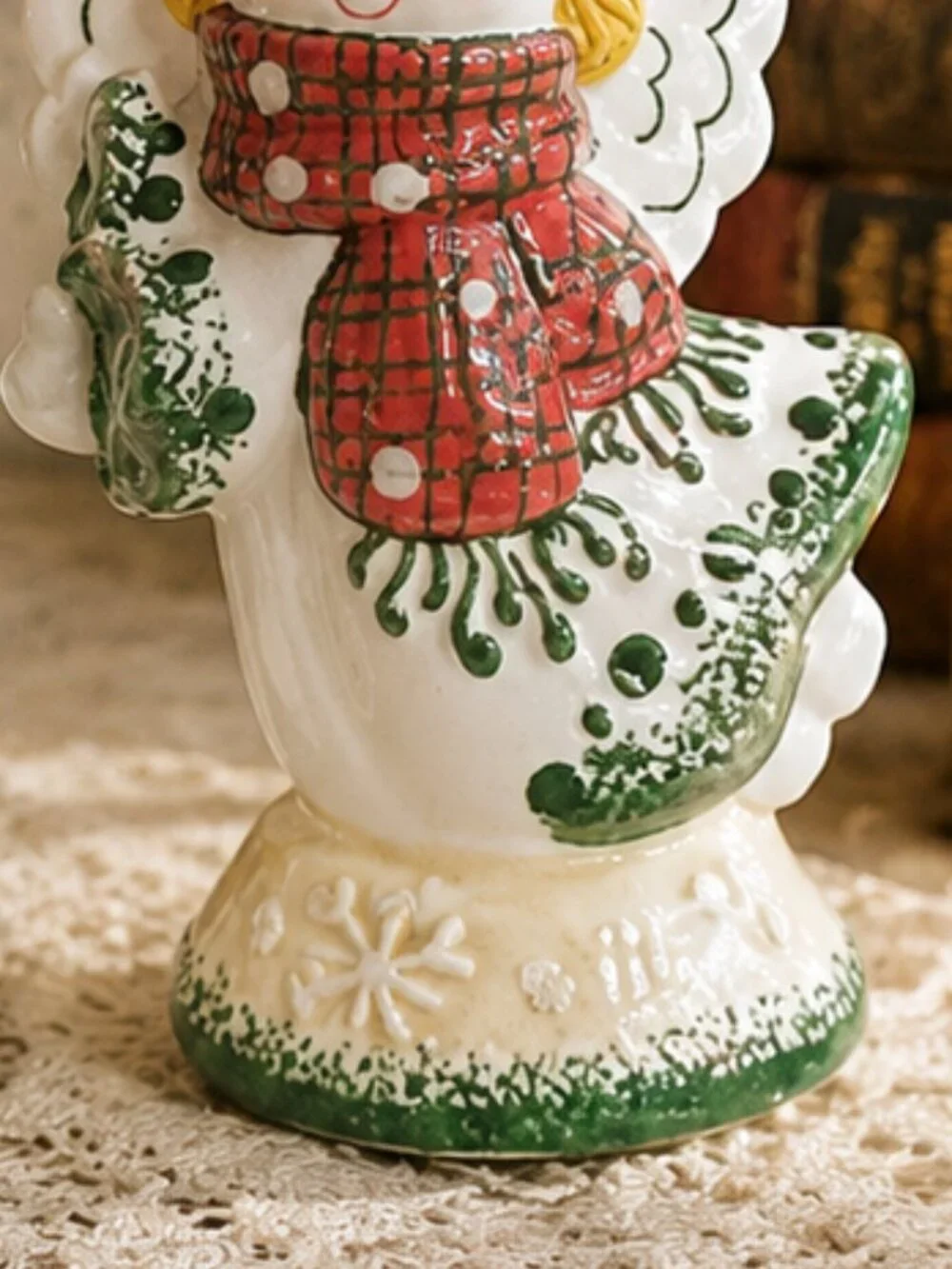 Rare Charming Vintage Snow Angels Ceramic Salt and Pepper Shakers Set